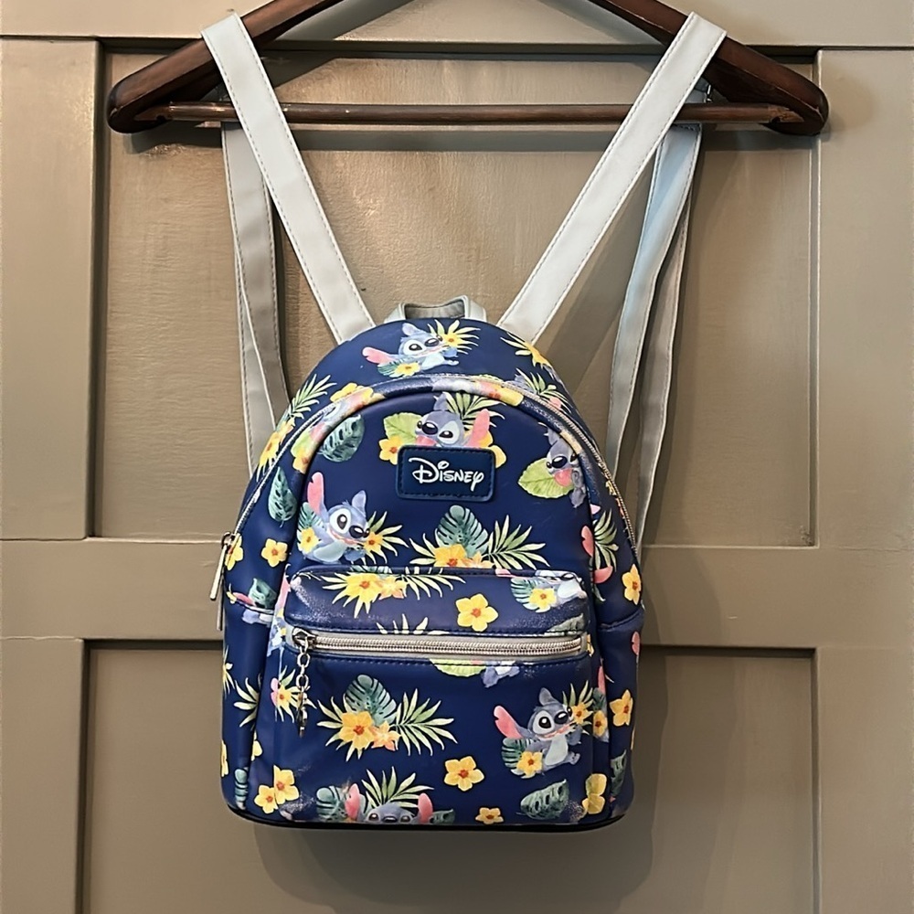 Loungefly Disney Lilo & Stitch Tropical Stitch Mini Backpack Blue Faux Leather